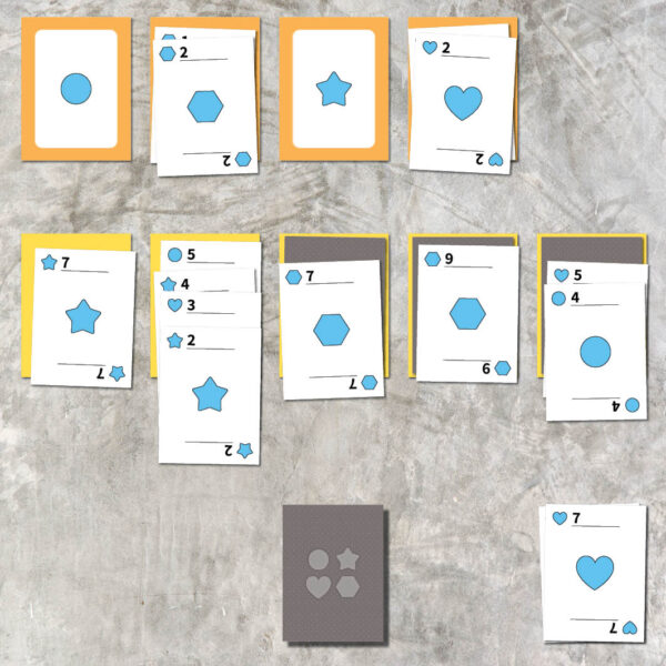 משחק מסודרים בצבע אחד - פריסת הקלפים - מצב במשחק