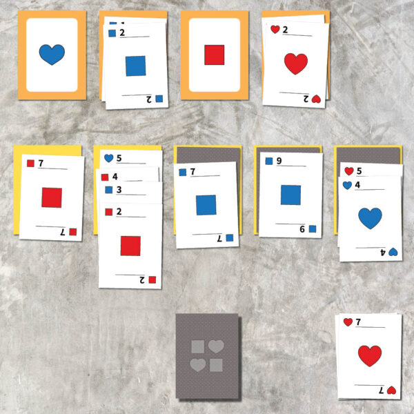משחק מסודרים בשני צבעים - פריסת הקלפים - מצב במשחק